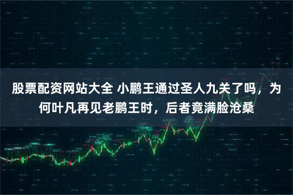 股票配资网站大全 小鹏王通过圣人九关了吗，为何叶凡再见老鹏王时，后者竟满脸沧桑
